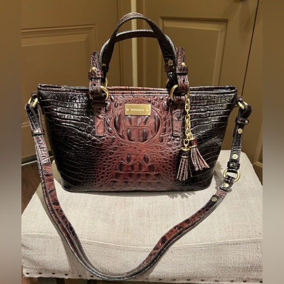 Brahmin Mini Asher Melbourne Embossed Leather Satchel - Picture 4 of 12